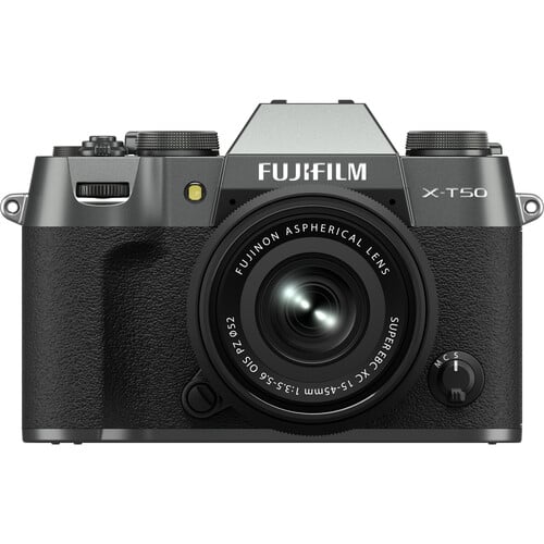 FUJIFILM X-T50 Mirrorless Camera with 15-45mm f/3.5-5.6 Lens (Charcoal Silver)