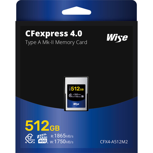 1023135_A.jpg - Wise 512GB CFexpress 4.0 Type A Mark-II Memory Card